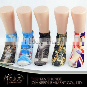 Custom socks factory photo printed cotton ankle socks