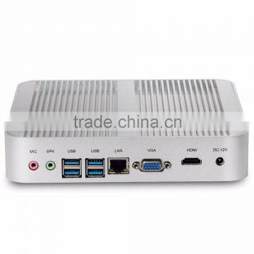 Mini Computer ITX HTPC Fanless PC i3 with Intel Broadwell 5005u 2.0Ghz VGA dual display Barebone System