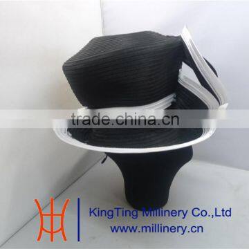 Ladies Formal Church Hats Wholesale Stylish Satin Ribbon Hats For Party BM-5070