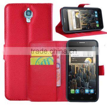 Litchi Pattern Soft Wallet Stand Leather Case For Alcatel One Touch Pop C1 OT4015/Pop C3/Pop C5/Pop C7/Pop C9