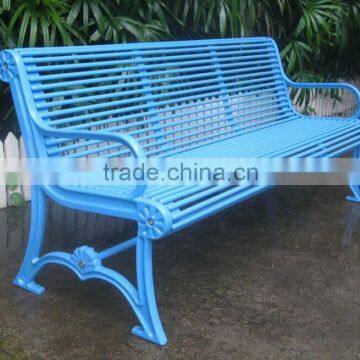 Metal street bench seating wrought iron garden bench