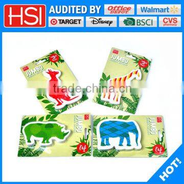 new products animal printing jumbo eraser for kids