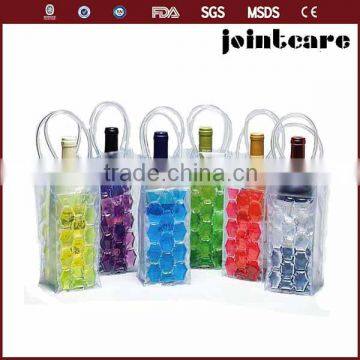 Clear transparent PVC wine bottle gel cooler bags bottle cooler