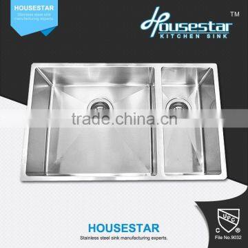 CUPC Approved Handmade Kitchen Sink Double Bowl Inox Sink Stainless Steel Sink Used Commercial -- 71544