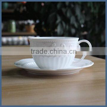 Porcelain type eco friendly bulk tea cup and saucer sets