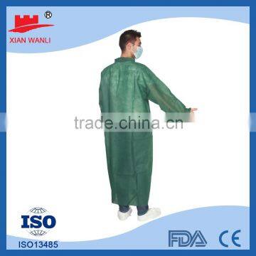 Non Woven White/Blue/Red/Green/Yellow Disposable Lab Coat With Hook and Loop photo-4