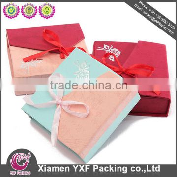 Jewerly paper board paper packaging box with ribbon