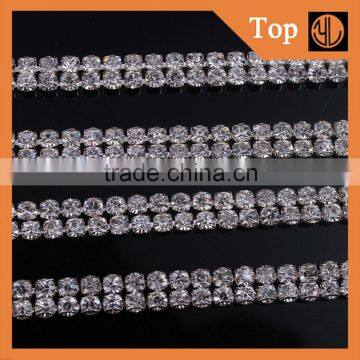 Ex-factory gold crystal rhinestone cup chain for girl dress