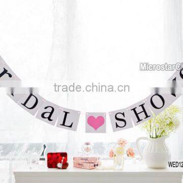 Wedding decoration BRIDAL SHOWER flag paper photo booth props