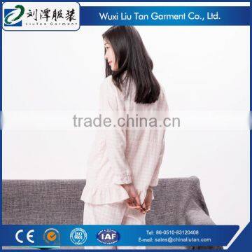 Plaid Ruffle Pajama Sleepwear for Women Supplier photo-3