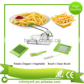 Amazon Best Sale Premium French Fry Cutter/Potato Slicer Includes 3-in-1 Brush & Cleaning 2 Blades Kitchen Homemade Fries