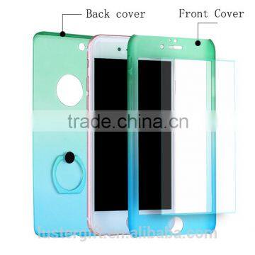 3 in 1 Phone Case With Rotating Ring Kickstand Tempered Glass Screen Protector 360 Full Body Cover Case for IPhone 6 6S Quality Choice