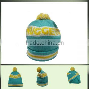 new Jacquard knitting hat with pom-pom wl-0141