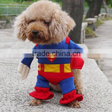 fancy Holloween cosplay Superhero Superman uniform costume cat dog pet wear pet apparel