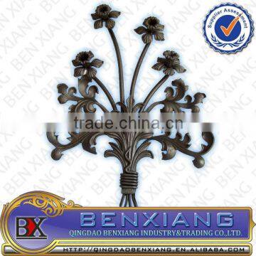 decorative parts weld nice cast steel flower on it wrought iron rosette