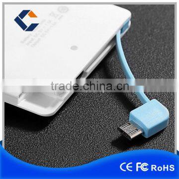 2016 new pocket power bank,2600mah slim power bank,power bank credit card size micro usb battery charger