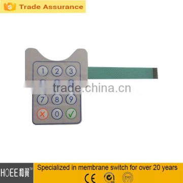 3x4 integrated number membrane access control numeric switch keypad