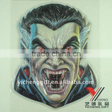 3D Horror Mask embossing sticker