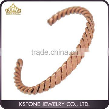 KSTONE China supplier wholesale health Women Copper Magnetic Wire Bracelet Bangle with Magnets Ends