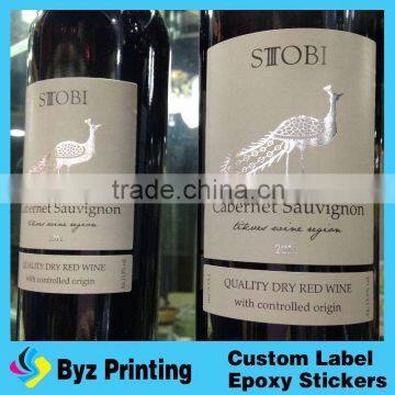 glod stamping or letterpress adheive label for wine bottles