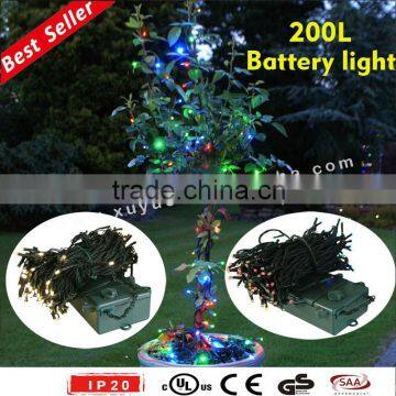 Outdoor 200L white LED battery powered lights with timer
