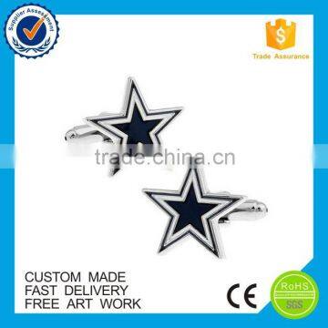 Customized hard enamel shirt star custom cufflinks set