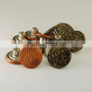 Western metal buttons jacket metal buttons for jeans