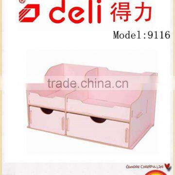 Deli Korean Wooden Pen Case DIY Storage Box Wood Model 9116 photo-4