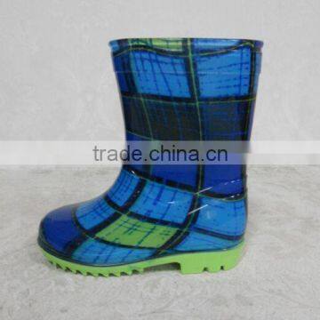 Blue kids transparent PVC shoes