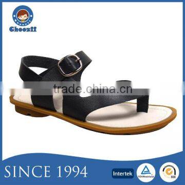 New Trendy Girls Pure Color Leather Casual Thong Sandals