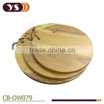 Teak wood round cutting board for food