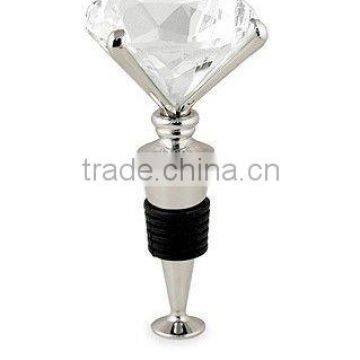 Top sale Wedding Souvenir Decoration Engraved Clear Heart Crystal Wine Bottle Stopper and wine opener