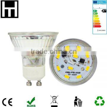 5W Glass Dimmable High Power Led Gu10 35W Equivalent