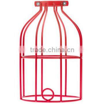 Red iron light bulb cage