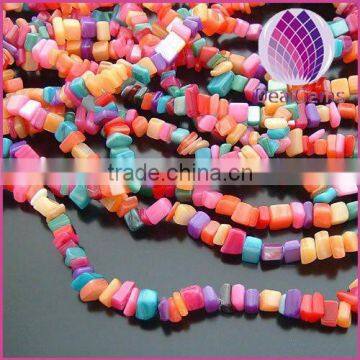 5-7mm colorful natural dyed shell chip beads