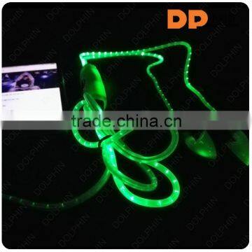 3.5mm glowing earphone led headphones light wired earphone