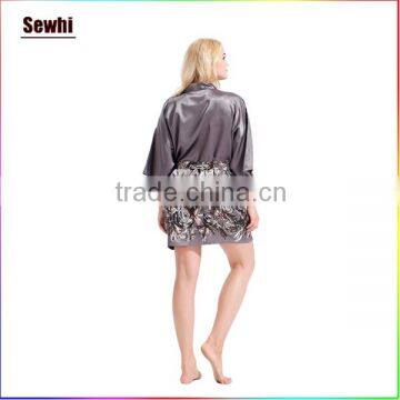 Comfortable Satin Printed Bathrobe/pajamas for Women photo-3