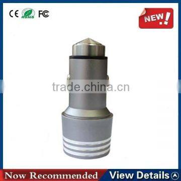Multi Function Micro Usb Car Charger,Phone Car Charge With Life Hammer Caution Light Electric Torch Function
