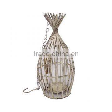 New!High Quality Sliver Golden Brush Iron Wire Candle Lantern photo-2