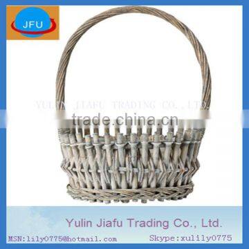 willow basket 100% handmade weaving round white wash wicker gift basket