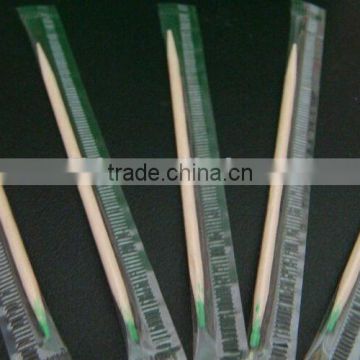 bamboo toothpicks with paper wrapped