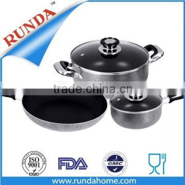 5pcs powder coating aluminum non-stick cookware set