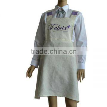 Linen Fabric Material Decorative Pockets With Criss-cross Ties Around Back Design Cooking Aprons photo-3