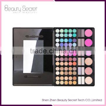 High pigment cosmetics tools 78 color eyeshadow palette with mirror