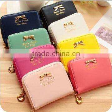 China supplier online shopping Pu leather Promotional coin purse with cute bowknot