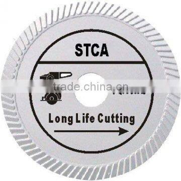 Slant turbo diamond saw blade for long life cutting hard material---STCA