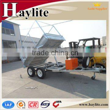 Hot Dipped Galvanized Single Axle Hydraulic Farm Box Tipping Trailer photo-4