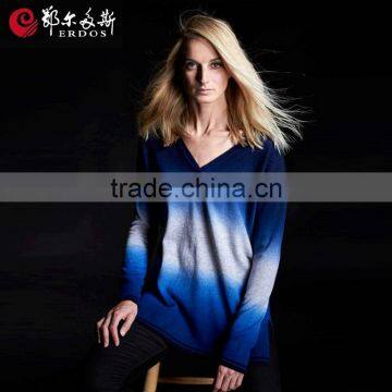 Erdos cashmere sweater women long sleeve v neck tunic