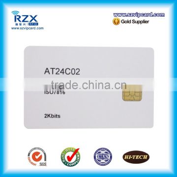 Contact IC chip AT24C02 smart inkjet card for card solution