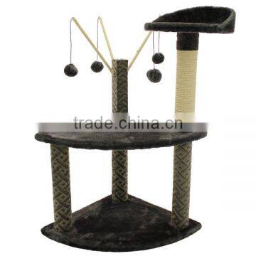 Cat tree with plush cat furniture sisal scratcher